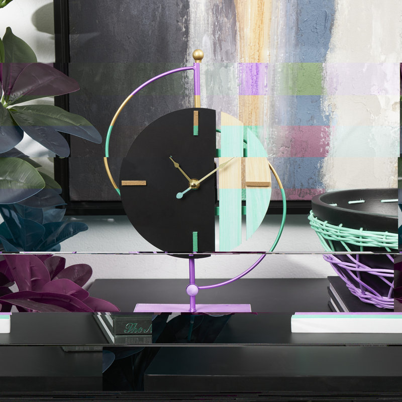 Metal Mechanical Tabletop Clock in Gold
