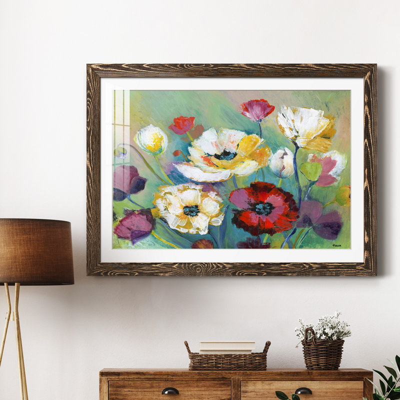 Alex's Garden - peinture encadrée, H 31,5 po x l 23,5 po x P 1,5 po, Encadré de bois de noyer