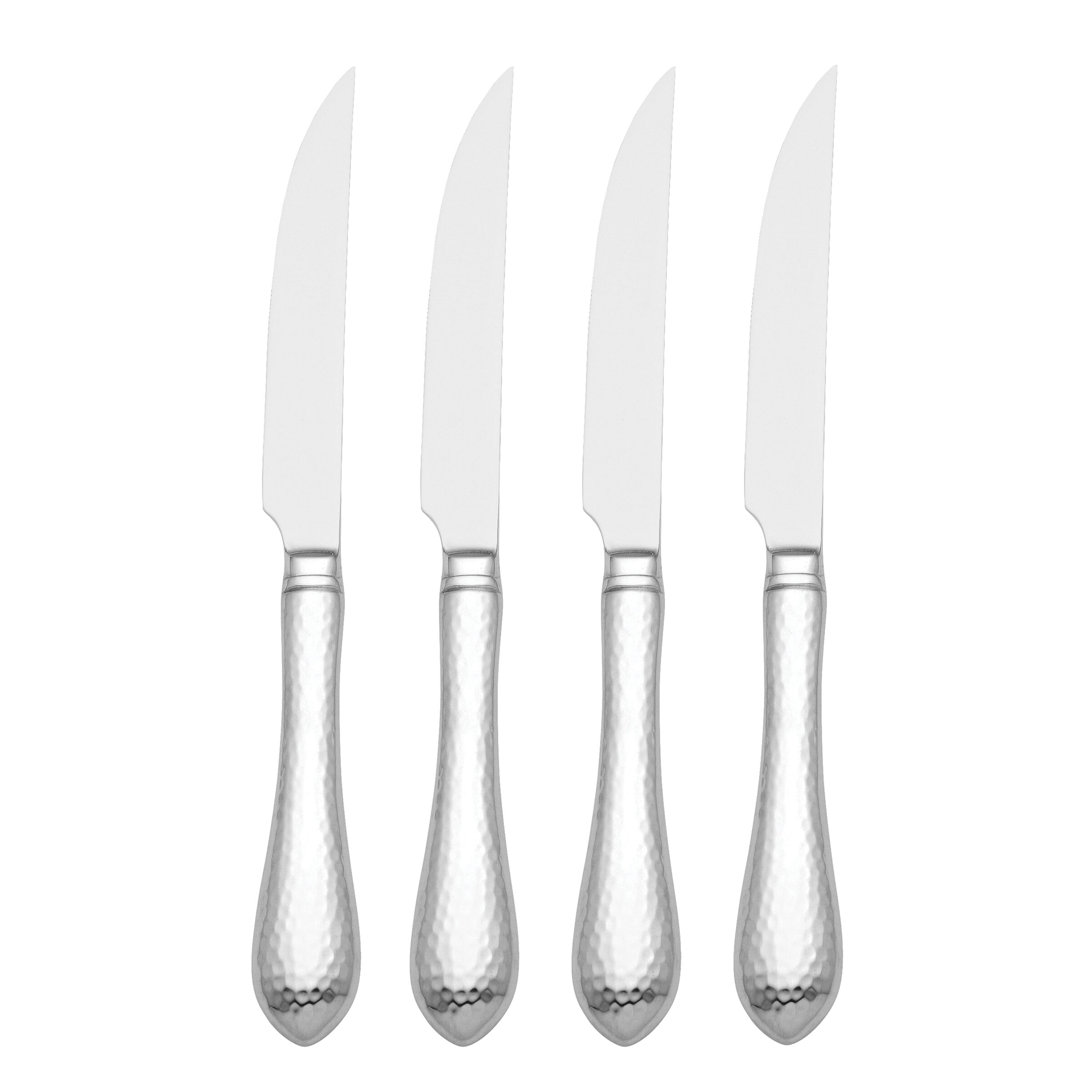 Hammered Stainless Steel Dinner Knives Set of 4