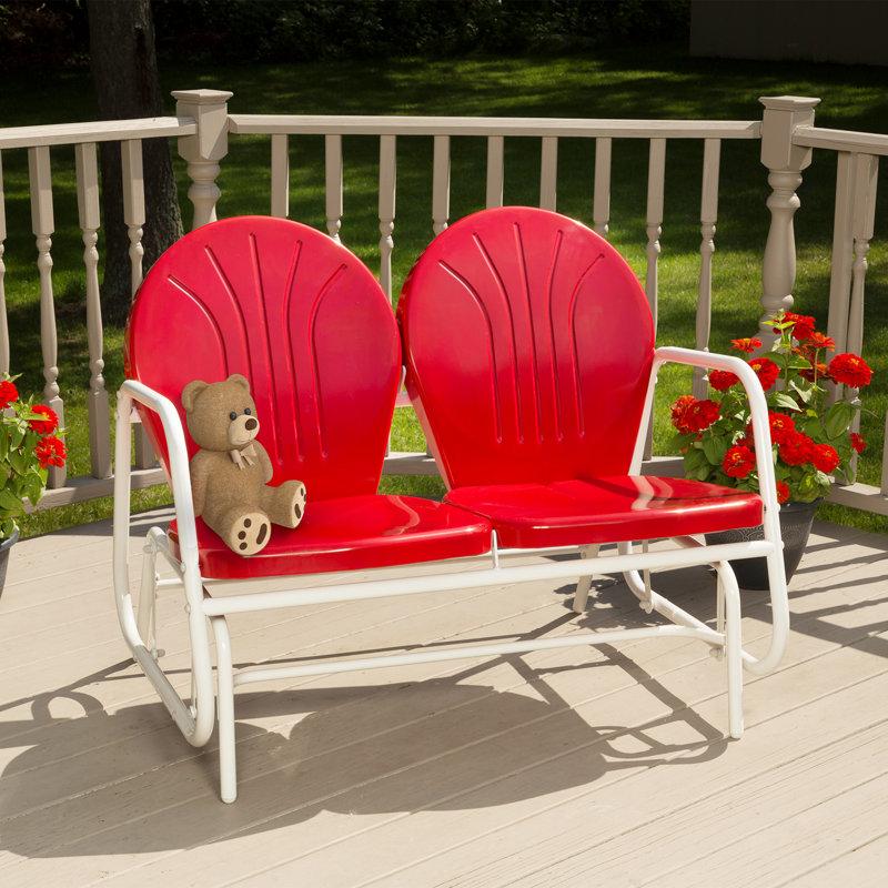 Aquille Steel Outdoor Glider, Red