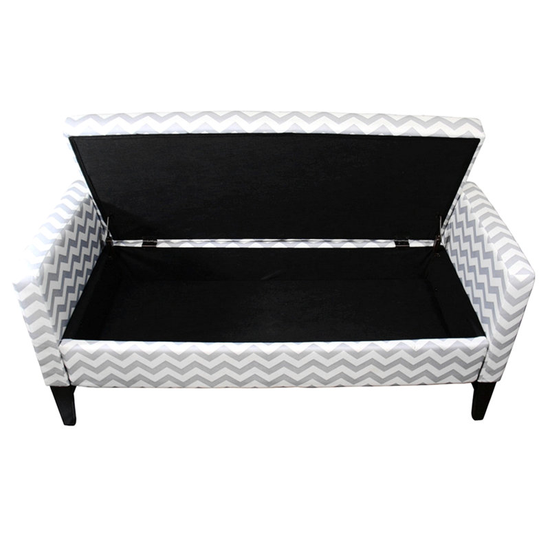 Banc de rangement géométrique | Design neutre gris neutre 24 po