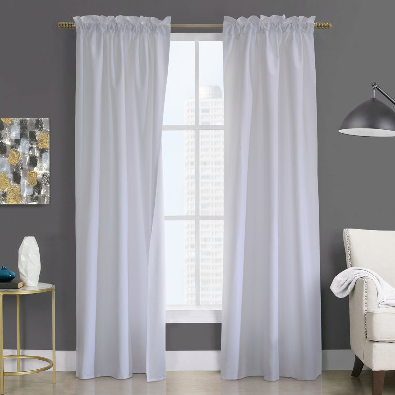 Venture Solid Room Darkening Thermal Curtain Panels, 40" W x 63" L
