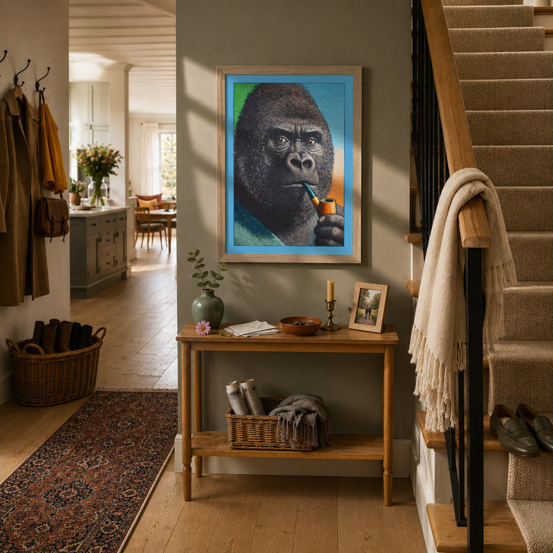 Gorilla Smoking Pop Art - Print, A3 - 42.0 x 29.7 cm, Oak