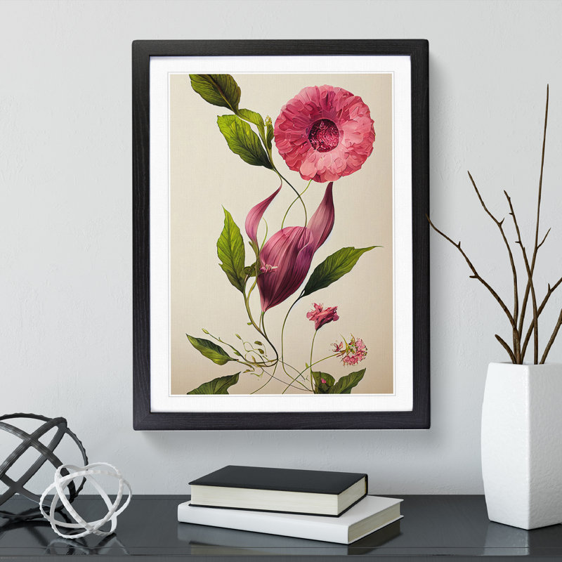 Flower Portrait No.1 - Framed Print, Black, 64cm H x 46cm W