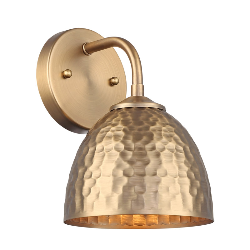Lesniak 1-Light Wall Sconce in Modern Brass, Gold