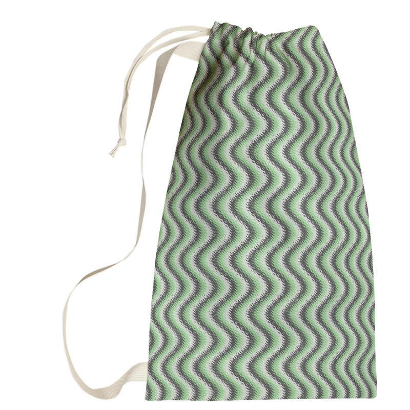 Kitterman Fabric Laundry Bag with Handles, Small ( 64" H x 20" W x 1.5" D), Green