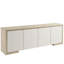 Modern Aurora 96" Wide Light Oak Carved Concrete Credenza