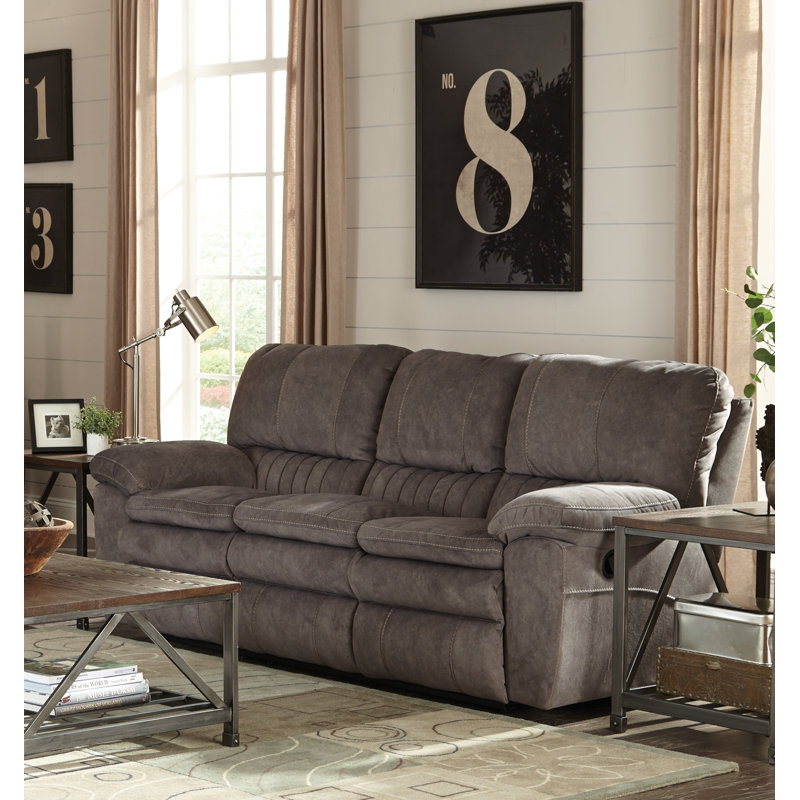 Reyes 90.5" Pillow Top Arm Reclining Sofa, Power, Gray