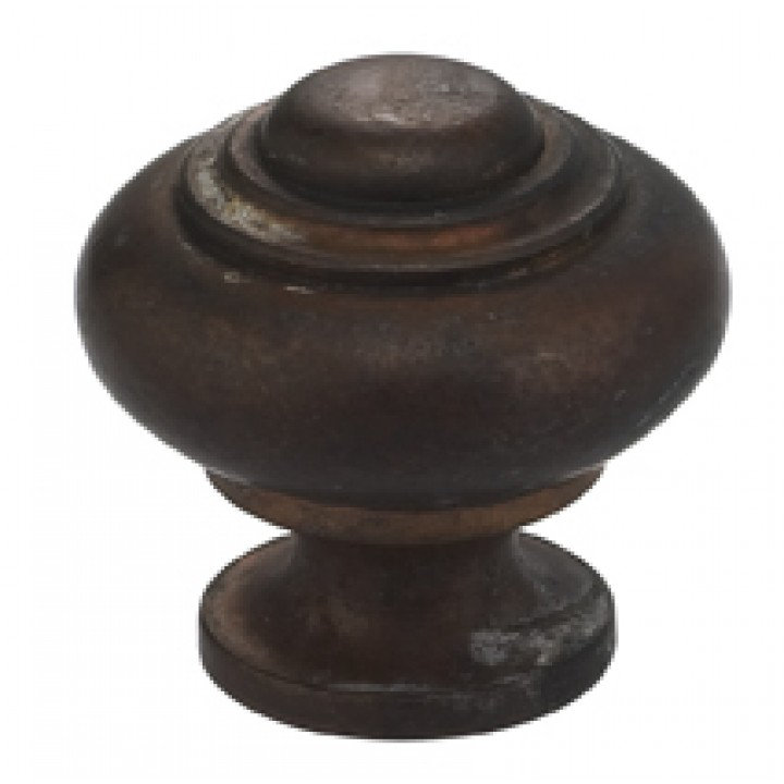 Novelty Knob, Vintage Brass, 1.5625" H x 1.5625" W x 1.4375" D