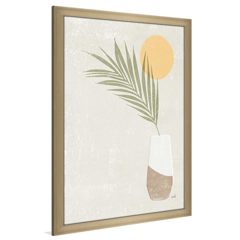 Sun Palm II - Peinture, L 27,5 po x H 39,5 po, Encadrement brun