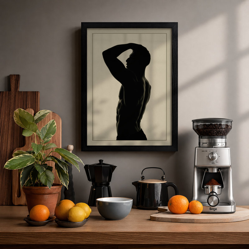 Graceful Silhouette Minimalist - Print, Black, A3 - 42.0 x 29.7 cm