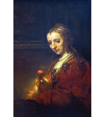 « portrait d’une femme avec oeillet rose », reproduction d’art