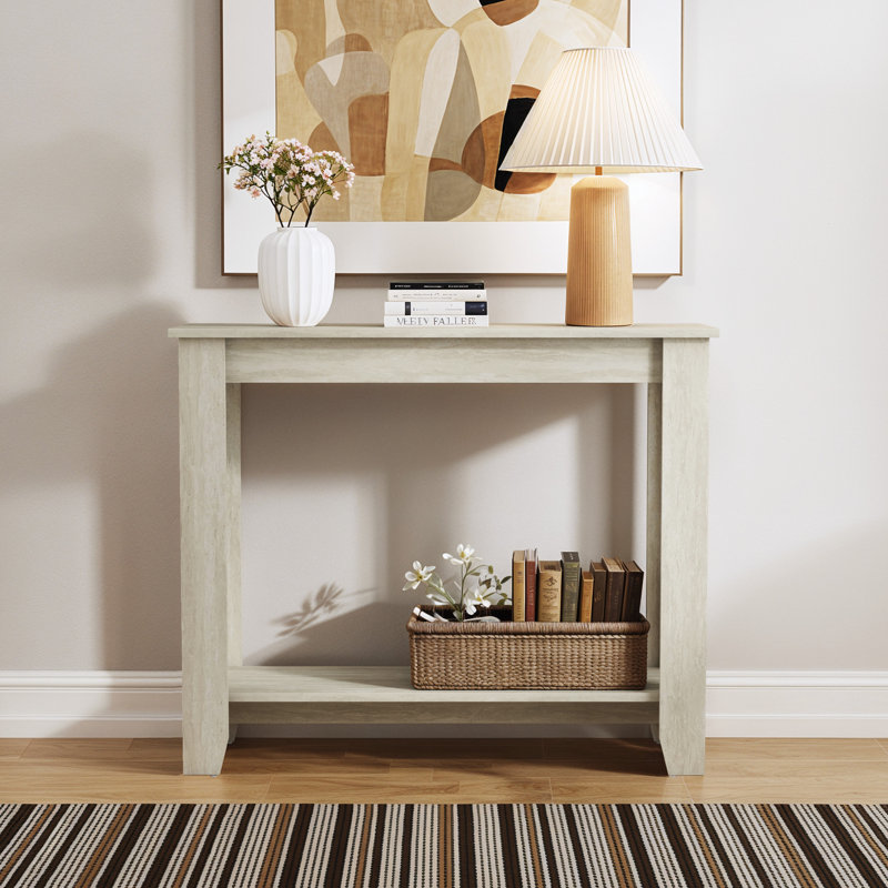 Weddel Basilico Console Table, Travertine
