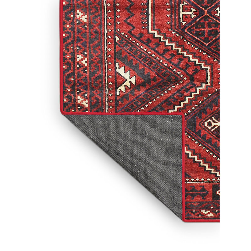 Tapis rouge / bleu Southwestern, Rectangle 7 pi x 10 pi