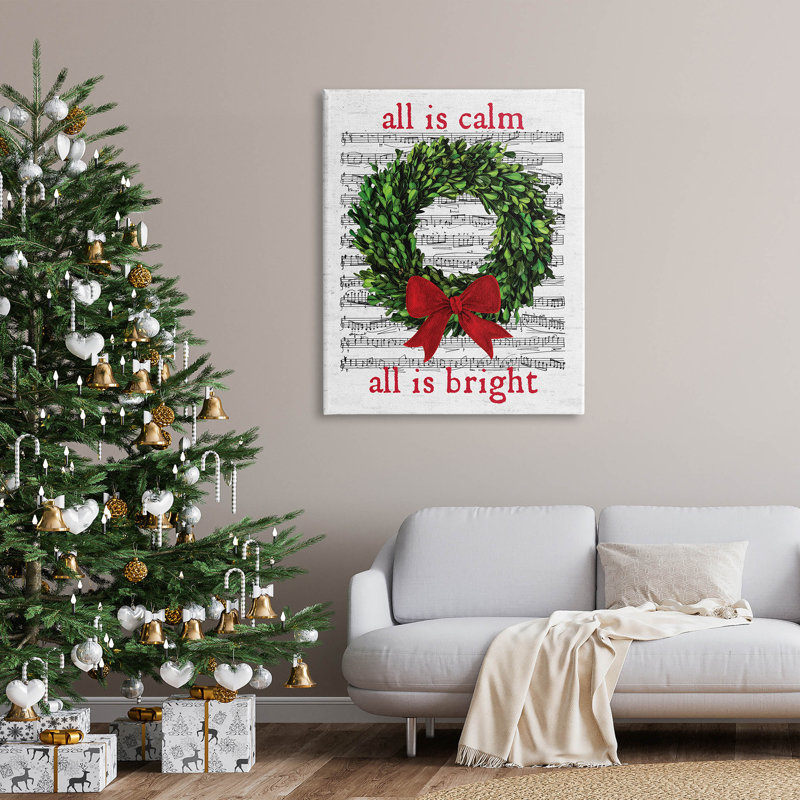 All All Calm Christmas Song, reproduction d'art sur toile par lettrage et doublure, H 48 po x l 36 po x P 1,5 po