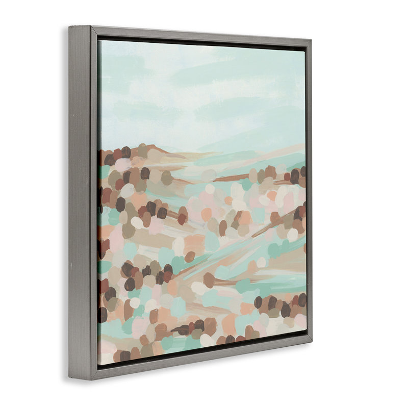 Impressionniste impressionnant paysage urbain sur toile par June Erica Vess, Cadre flottant gris lustré, H 25 po x l 25 po