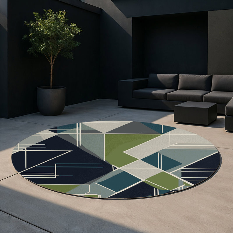 Void Horizon Indoor And Outdoor Area Rug, Round 5'
