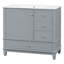 Meuble-lavabo 36 po avec lavabo en céramique, panneau de fibres à densité moyenne et base en bois massif, 3 tiroirs et armoire avec tablettes-2054848205-2054848207