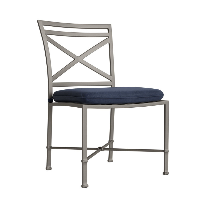 Venetian Outdoor Dining Side Chair, Mica, Fusion Neptune, Navy