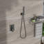 Douche murale avec deux têtes doubles de 12 pouces - Carrée, tête carrée, finition-115806960