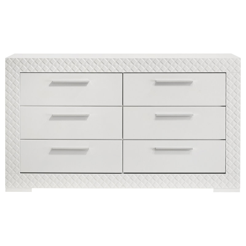 Commode 6 tiroirs Rodrigue, Blanc