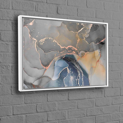 Élégant art mural abstrait en marbre accentué fabriqué à partir d'une toile de coton durable pour une touche luxueuse et moderne