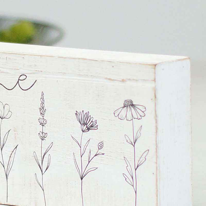 Enseigne en bois blanche 7 po