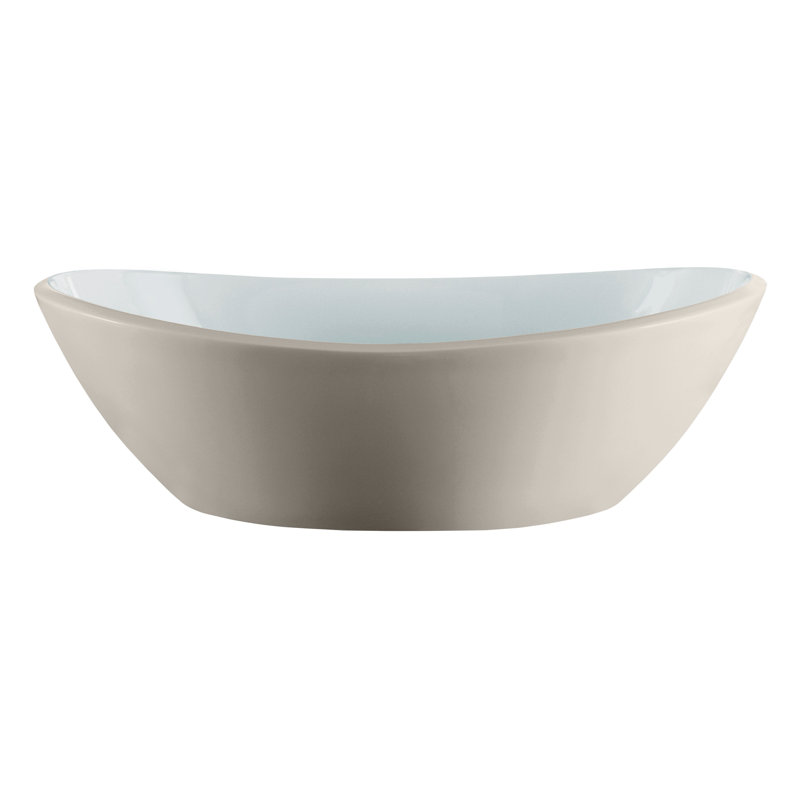 Amalfi 21.62'' L Bathroom Sink, Matte White, Yellow Grey - Matte