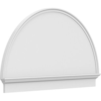 56"W x 34-3/4"H x 2-3/4"P Half Round Smooth Architectural Grade PVC Combination Pediment