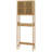 Bamboo Over The Toilet Storage Cabinet, Over Toilet Bathroom Organizer With Slatted Doors, Adjustable Shelf And Open Shelf