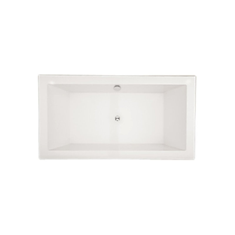 Chagall 66'' L Freestanding Soaking Bathtub, Satin Nickel