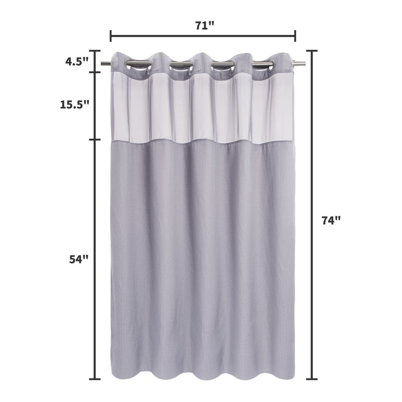 Rideau de douche Ramjani Waffle Weave, H 74 po x l 71 po, Lilas