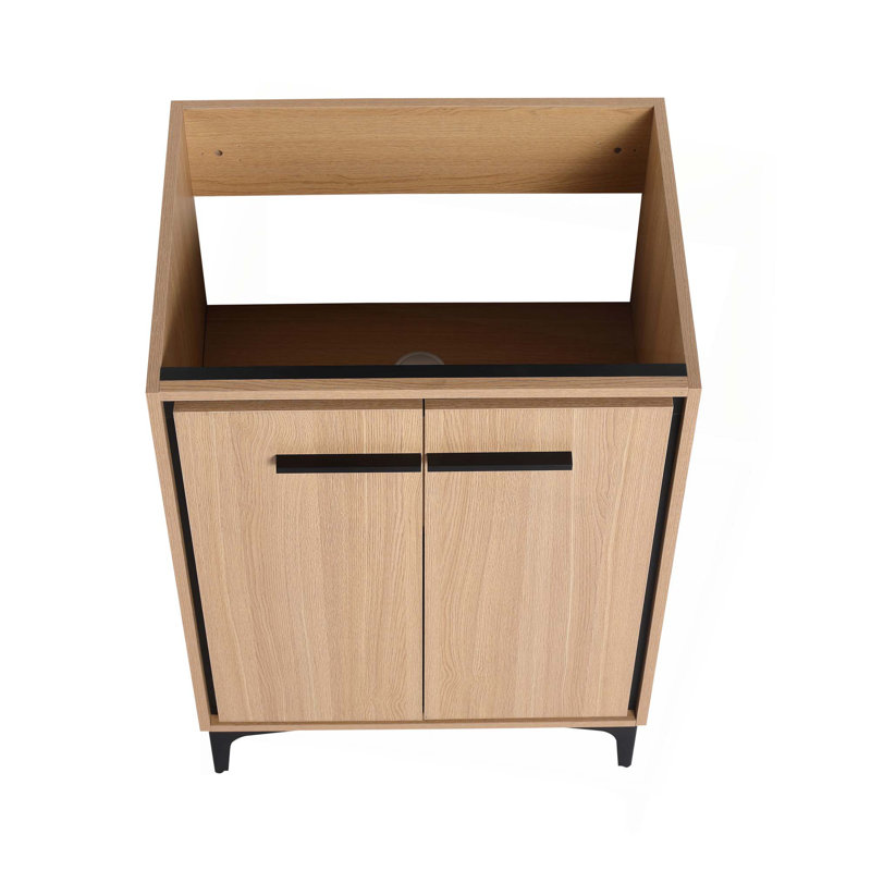 Meuble-lavabo de salle de bain sans lavabo supérieur, armoire de rangement moderne avec 2 portes à fermeture douce, meuble-lavabo simple