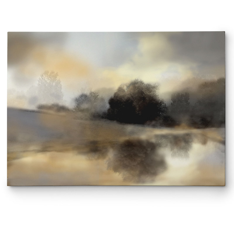 « Misty Pond » par Nan, reproduction d'art sur toile tendue, H 36 po x l 48 po x P 1,5 po
