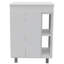 Meuble-lavabo 24 po Meka, deux tablettes extérieures, armoire à deux portes - blanc