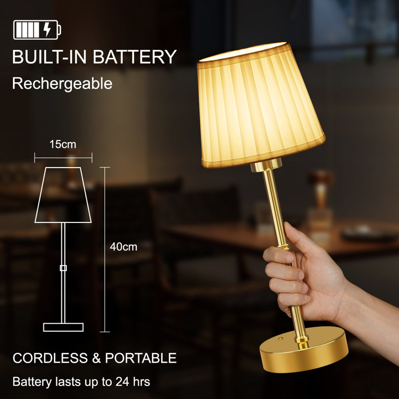 Lampe de table DEL sans fil à intensité variable avec charge USB
