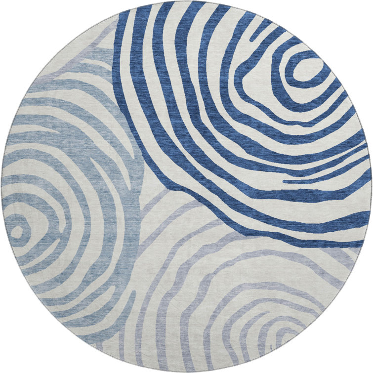 Premium Machine Washable Prisco Blue Rug