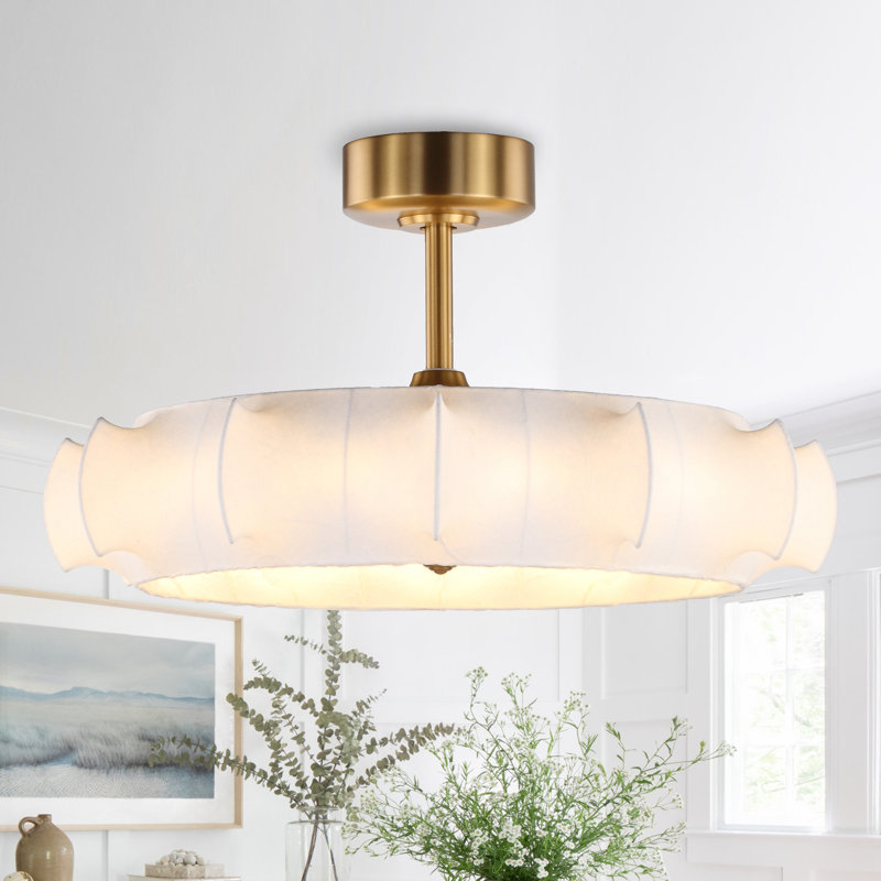 29.6" Caged Ceiling Fan with Dimmable LED Lights and Remote Control