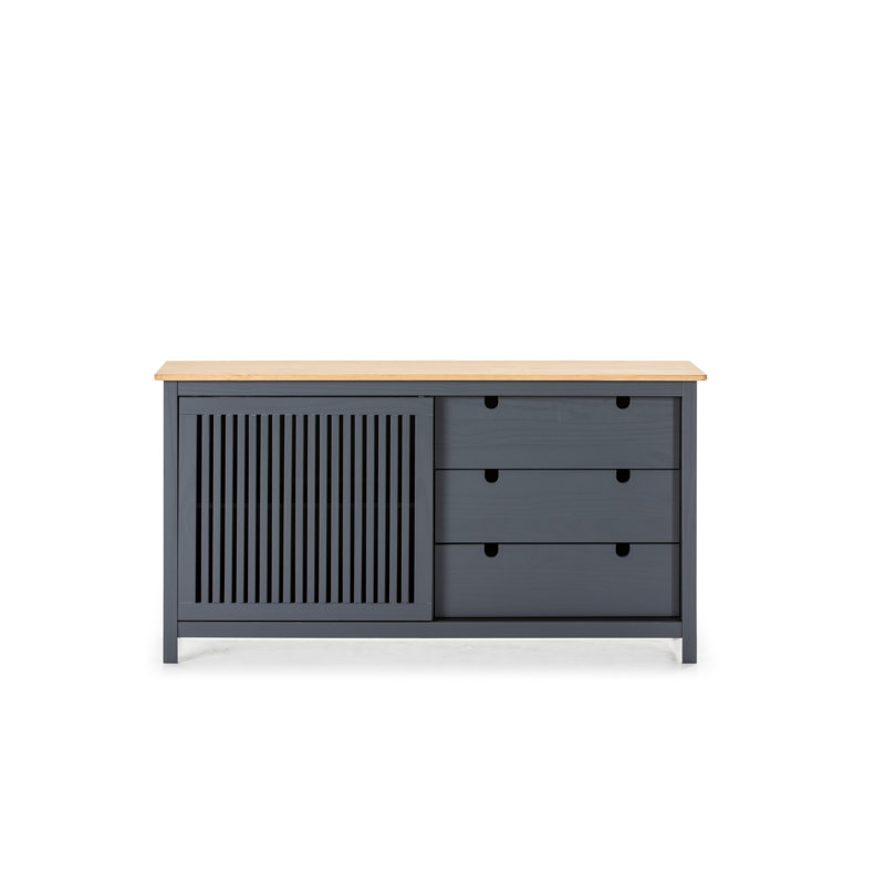 Bade 150cm Solid Wood Sideboard, Grey