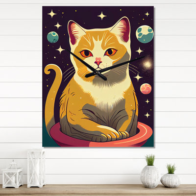 Padee - Animals Cat Wall Clock Oversized
