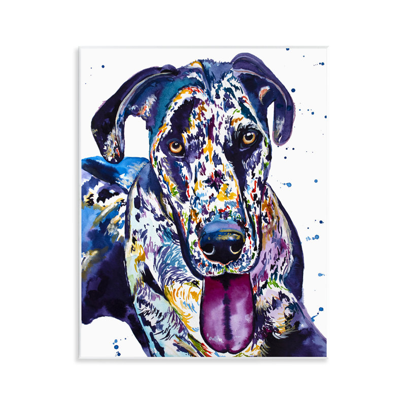 Plaque murale Great Dane Whimsical Hues, design par Jennifer Seeley