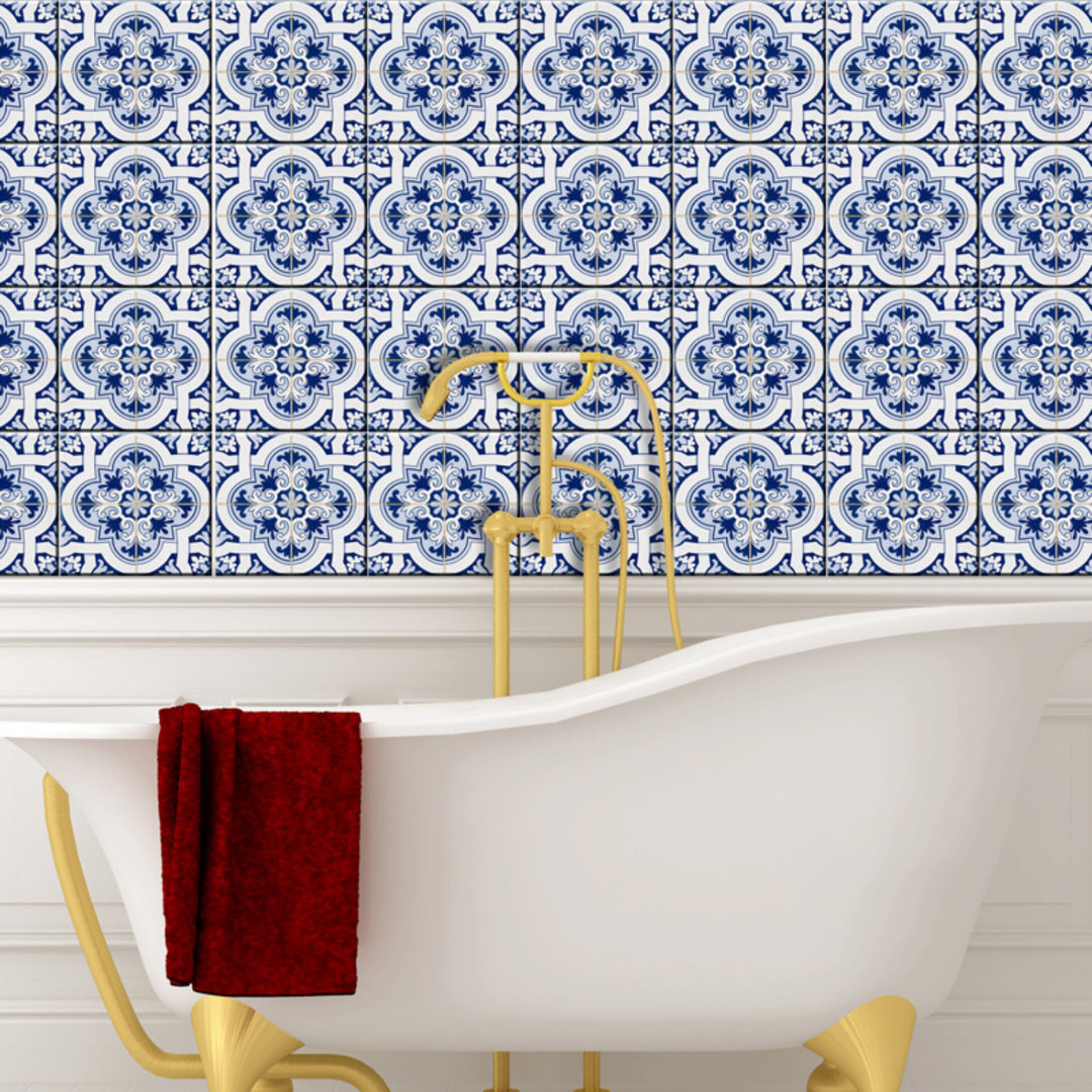 4'' W x 4'' L Vinyl Peel and Stick Mosaic Tile Mi Alma