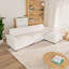 Canapé modulaire 3 places, canapé avec repose-pieds mobile, canapé modulaire en chenille avec coussins amovibles et superposés-365652538