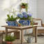 Ensemble de 2 pots à fleurs en porcelaine, blanc et bleu, 20, 14 pouces