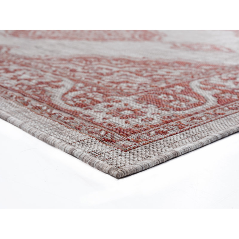 Tapis oriental en terre cuite Mcclinton, Rectangle 7 pi 10 po x 10 pi 6 po