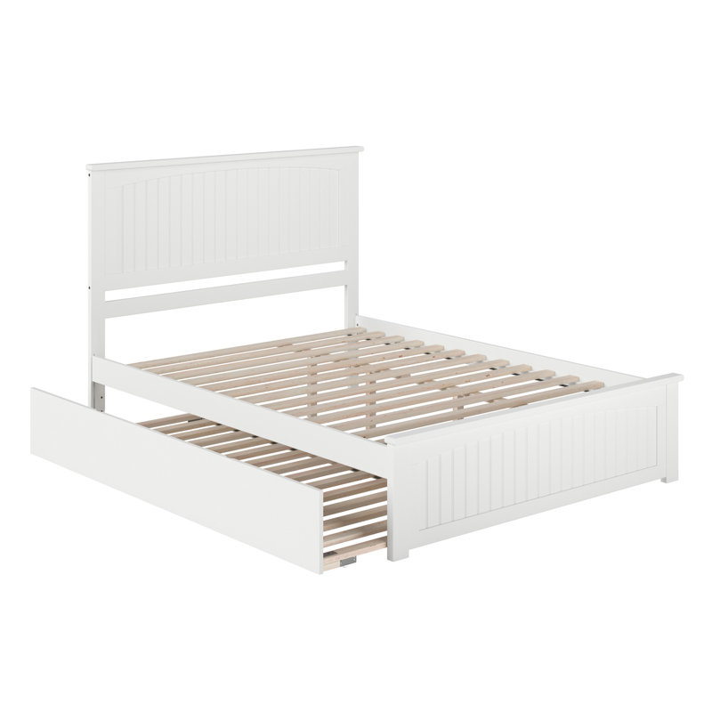 Marquette Solid Wood Platform Bed with Matching Footboard & Trundle, White