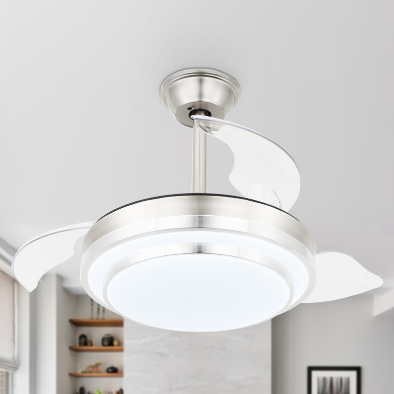 Ventilateur de plafond 36 po avec lumières DEL Diab, Nickel