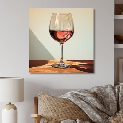 Pink Crisp Elegance Of Wine Glass  II - Wine Wall Art