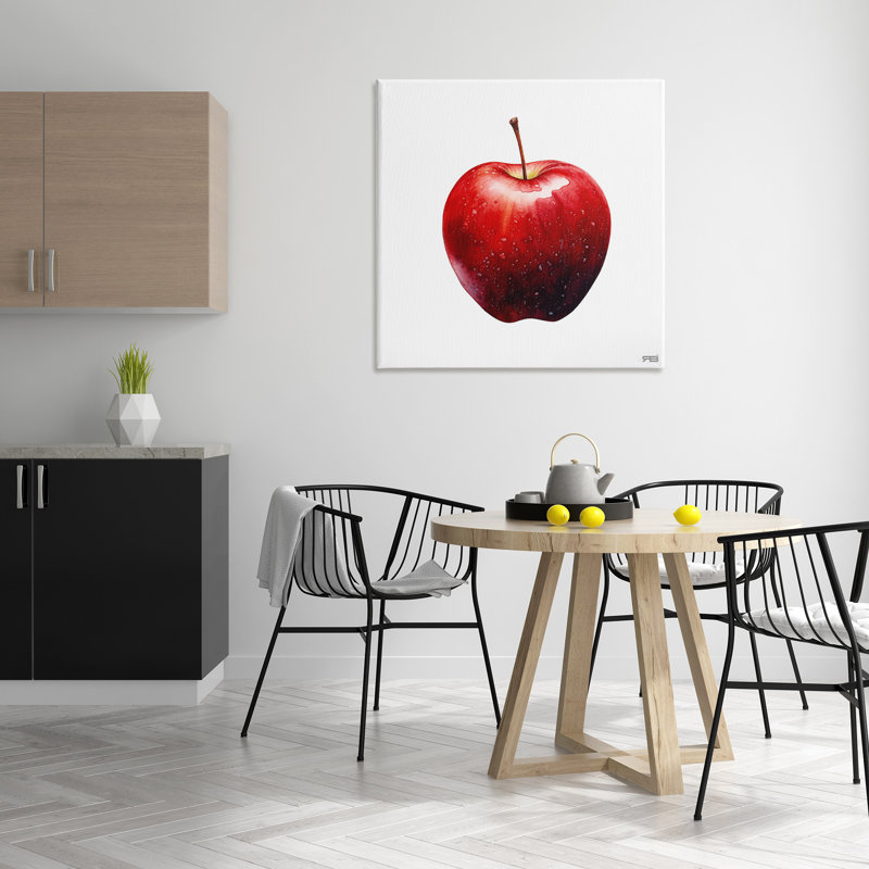 BoldRedAppleCanvasWallArtbyRB, 36" H x 36" W