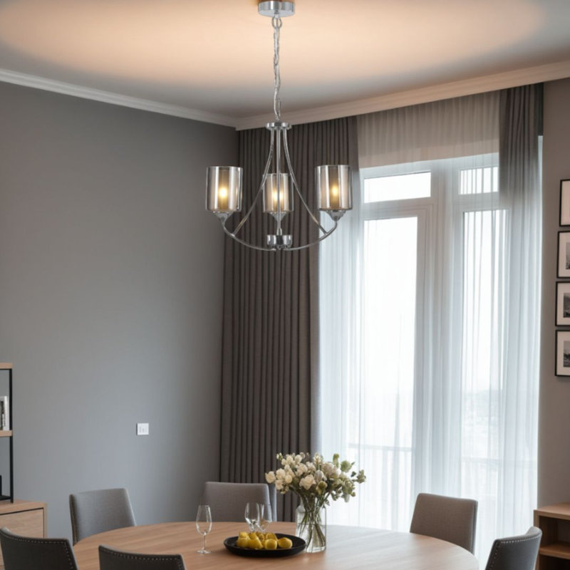 Chandelier, 200cm H x 49.5cm W x 49.5cm D, 3 Lights